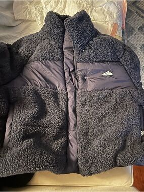 Adidas Navy Sherpa Puffer Jacket Like Brand New